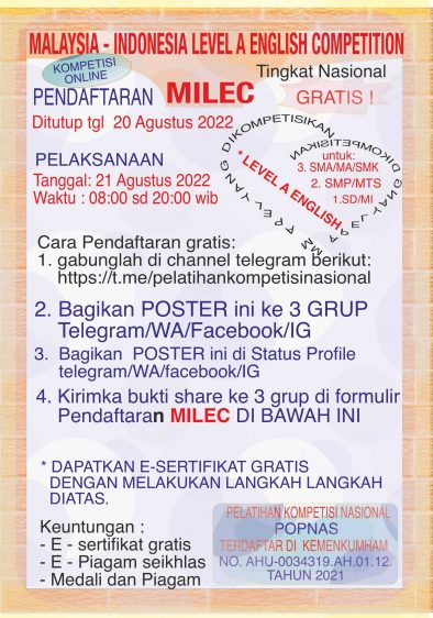 Pendaftaran kompetisi kompetisi level a english competition-lec